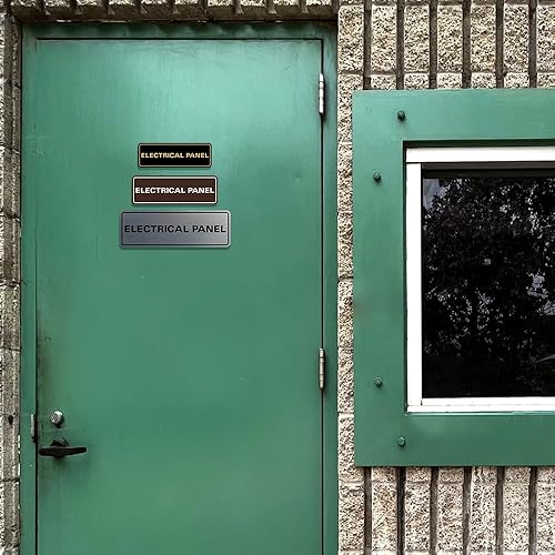 Miniatura 2 de Letrero de pared o puerta de panel eléctrico estándar, material duradero, letrero transparente y funcional, fácil instalación, marrón oscuro,