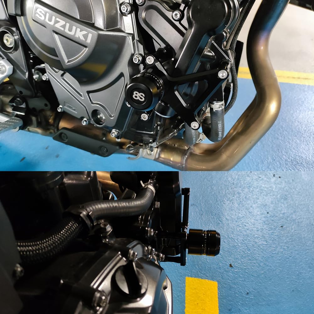 Compatible avec GSX-8S 2023 2024 GSX 8S Protection anti-collision de chute de cadre de moto glissière de protection gsx8s gsx8 s gsx 8s Accessoires (noir-bleu)
