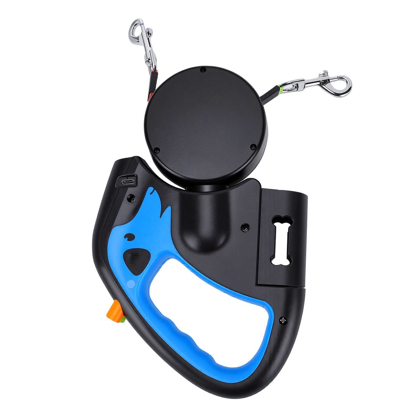 banapoy Guinzaglio Doppio Retrattile per Cani, Guinzaglio Doppio Telescopico Automatico a 360 Gradi per Cani da Passeggio, Antigrovigli con Luce LED e Dispenser per Sacchetti per Rifiuti per di (3