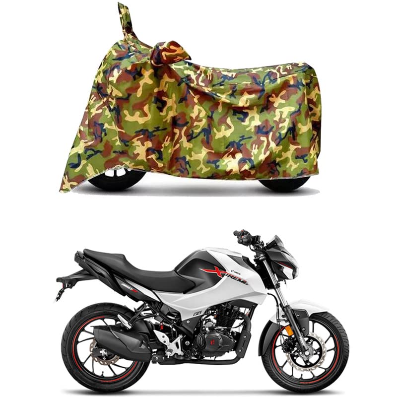 Image of Waterproof 100% PVC Coated Bike Scooty Two Wheeler Body Cover Compatible for Hero Xtreme 160R 2.0 /UV-Rays /Heat Protection /Birds Dropping /Scratchproof /Dust Proof [6X6 Jungle Print]