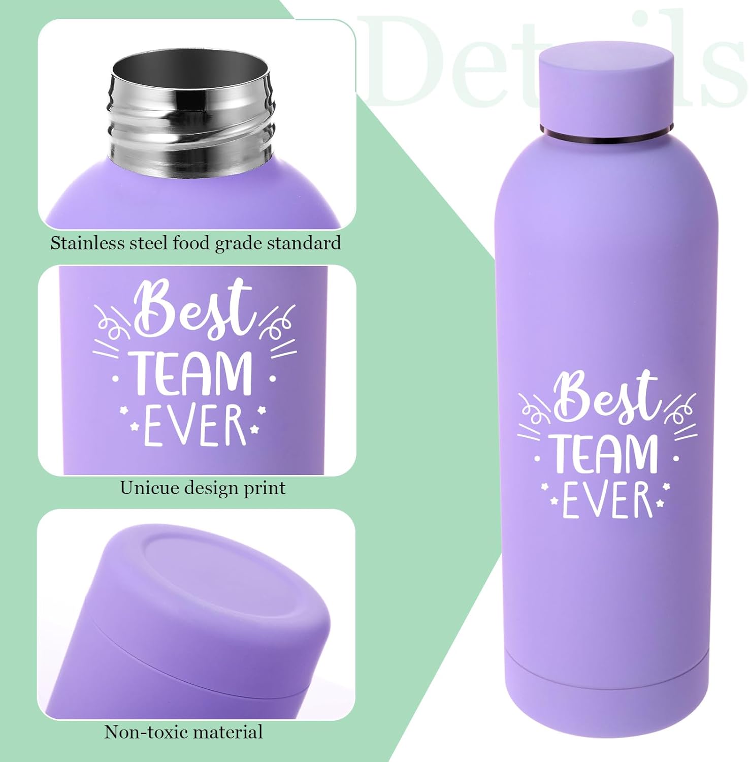 Bokon 10 Pcs Employee Appreciation Gifts Thank You Water Bottle Bulk 17 oz Stainless Steel Frosted Inspirational Team Bottle with Box for Coworker Teacher Nurse Staff Christmas Gifts - Image 3