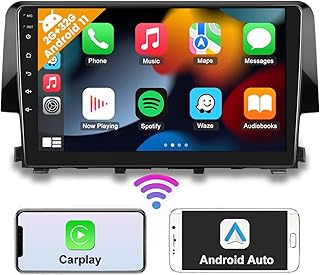 [2G+32G] for Honda Civic 2016-2020 Radio Android 11 Car Stereo with Wireless Apple Carplay Andriod Auto, 9 Inch Touch Screen Car Radio with Bluetooth GPS FM SWC Split Screen