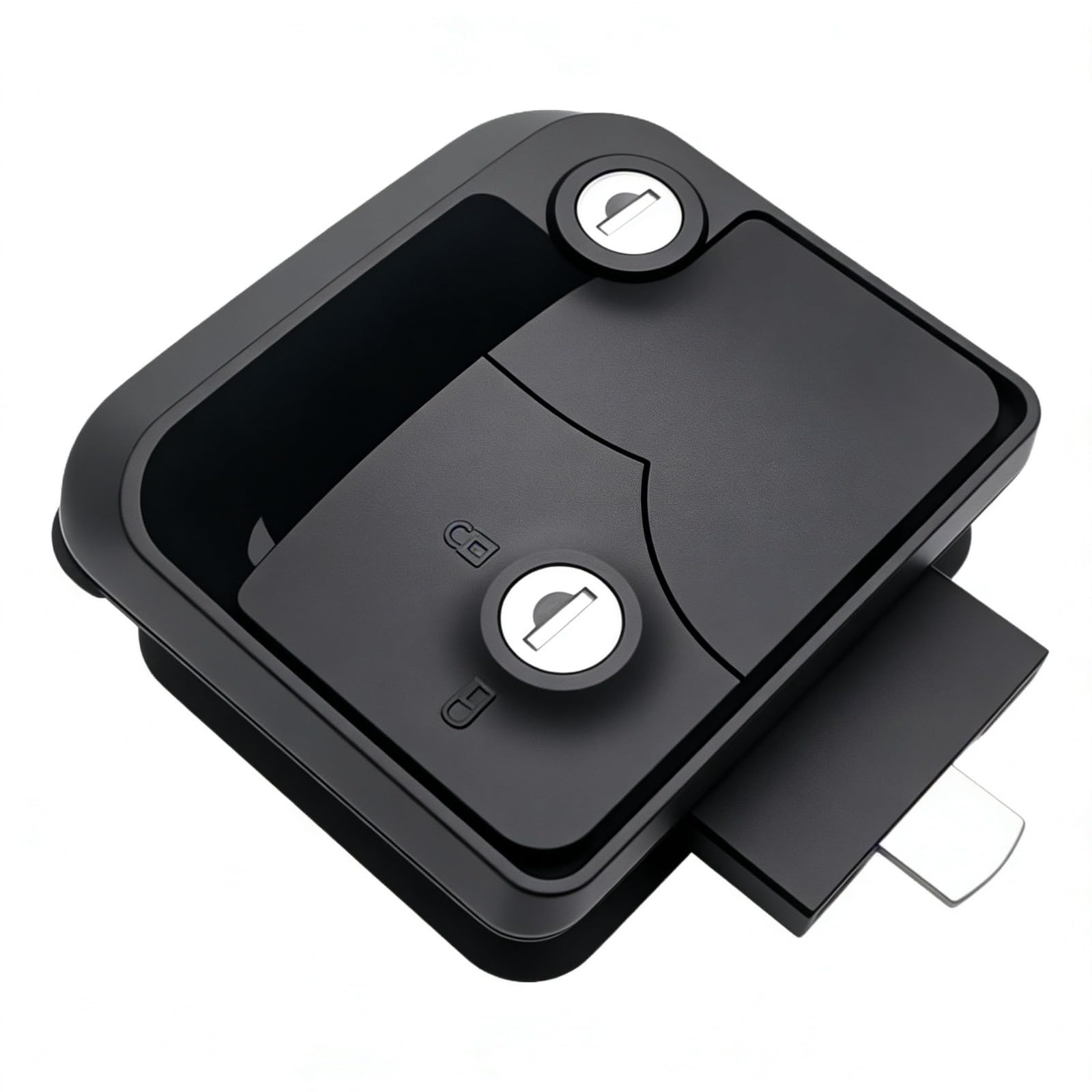 Cerradura de repuesto para puerta de autocaravana, aleación de zinc negro, con 2 llaves, para puertas de entrada de caravanas, autocaravanas, remolques y cajas de herramientas.(Large RV)