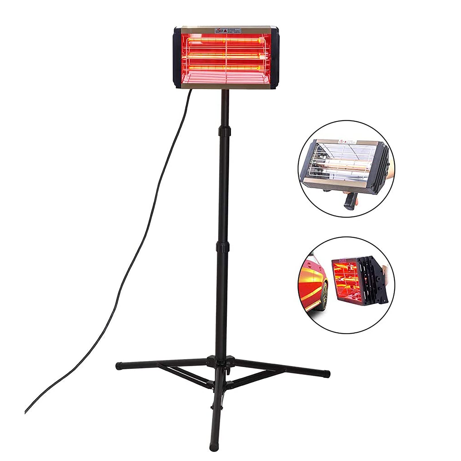 DATOUBOSS 1000W Infrared Paint Curing Lamp for Drying Hot Paint Dryer Heating Lamp Heater Infrared Lamp Light Shortwave Spray Paint Booth （220V UK）