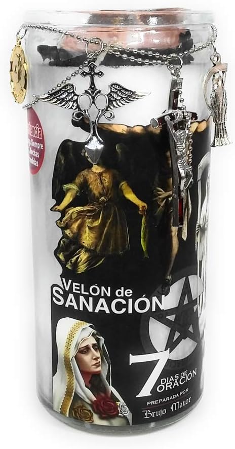 Powerful 9" Tall 4" Wide Healing Candle 7 Days Ritual by Brujo Mayor Pillar Magic Quality Handmade