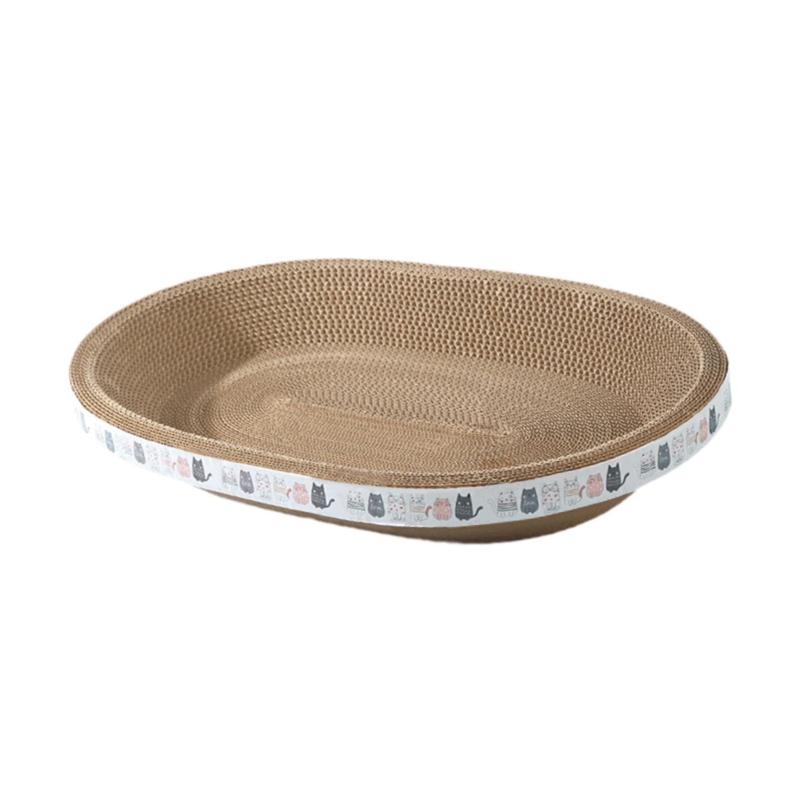 Griffoir pour Chat Planche à Griffer Cardboard Lit Nid Bol Rond en Carton Papier Ondulé Résistant Convient Au Repos Jeu Prévention de Dommages Usage I, XL