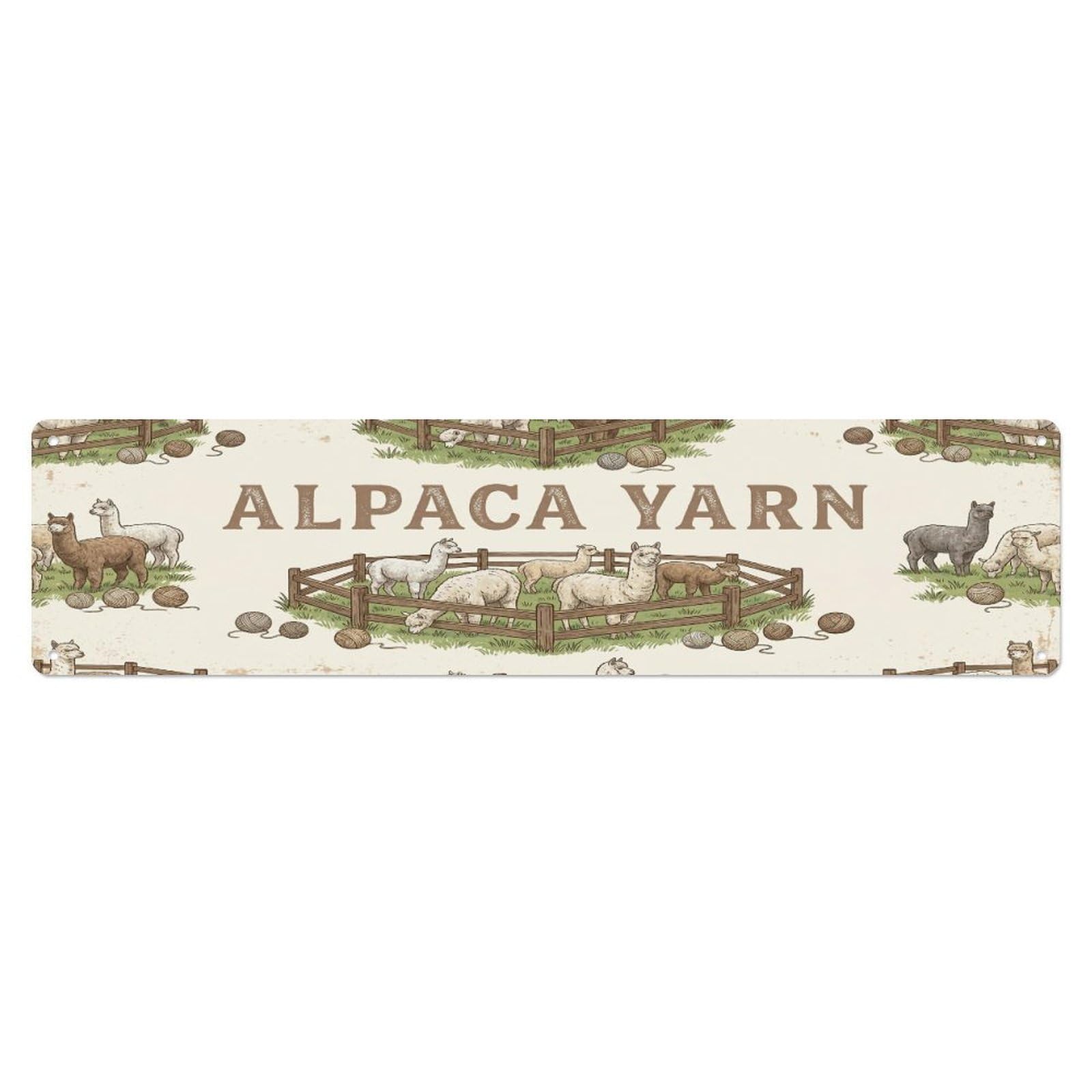 Vintage Pen Fluff Alpaca Farmhouse Funny Alpaca Backyard Farm Metal Tin Sign Plaque Wall Decor for Cafe, Club, Garden Metal Poster 4x16Inch