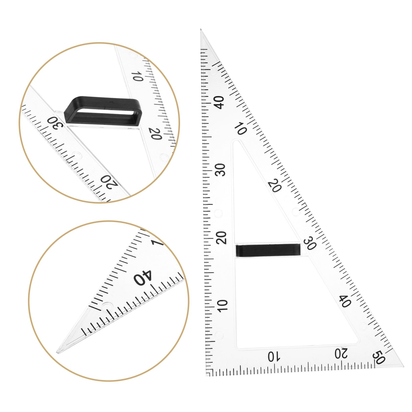 GARVALON Righello Triangolare Magnetico per Insegnamento di Matematica e Fisica, in Abs, per Superfici Magnetiche, Disegno di Angoli e Forme