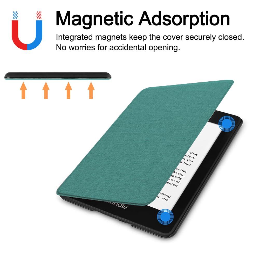 Cover per Kindle Paperwhite 7" 12ª Gen 2024, Colorsoft Signature Edition 2024, Ultra Sottile Leggera, Sleep/Wake B1-Verde