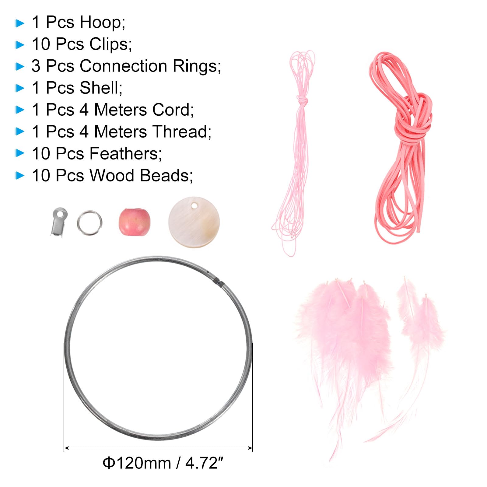PATIKIL DIY Dream Catcher Kit, Making Dream Catcher Supplies Wall Hanging Handmade Dream Catcher Kits for Beginner Style 3, Pink - Image 2