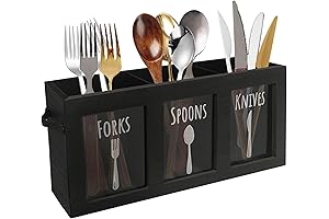 Art Supplies Storage Box - Black Wood Utensil Caddy For art supplies,...