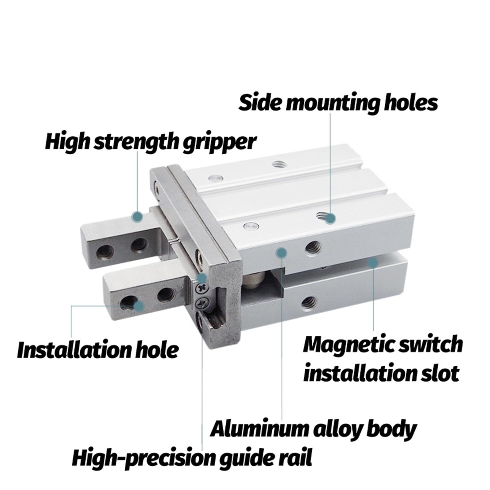 Paralleler Luftgreifer, Bohrung 10–40 mm, Pneumatikzylinder, doppelt oder einfachwirkend Mit schneller Reaktion und flexibler Steuerung(MHZ2-40S)