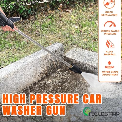 Image of Fieldstar High Pressure Car Washer Gun with Adjustable Nozzle | Heavy Duty Spray Gun with Lock Trigger & Extension Rod | Compatible with Most Pressure Washers
