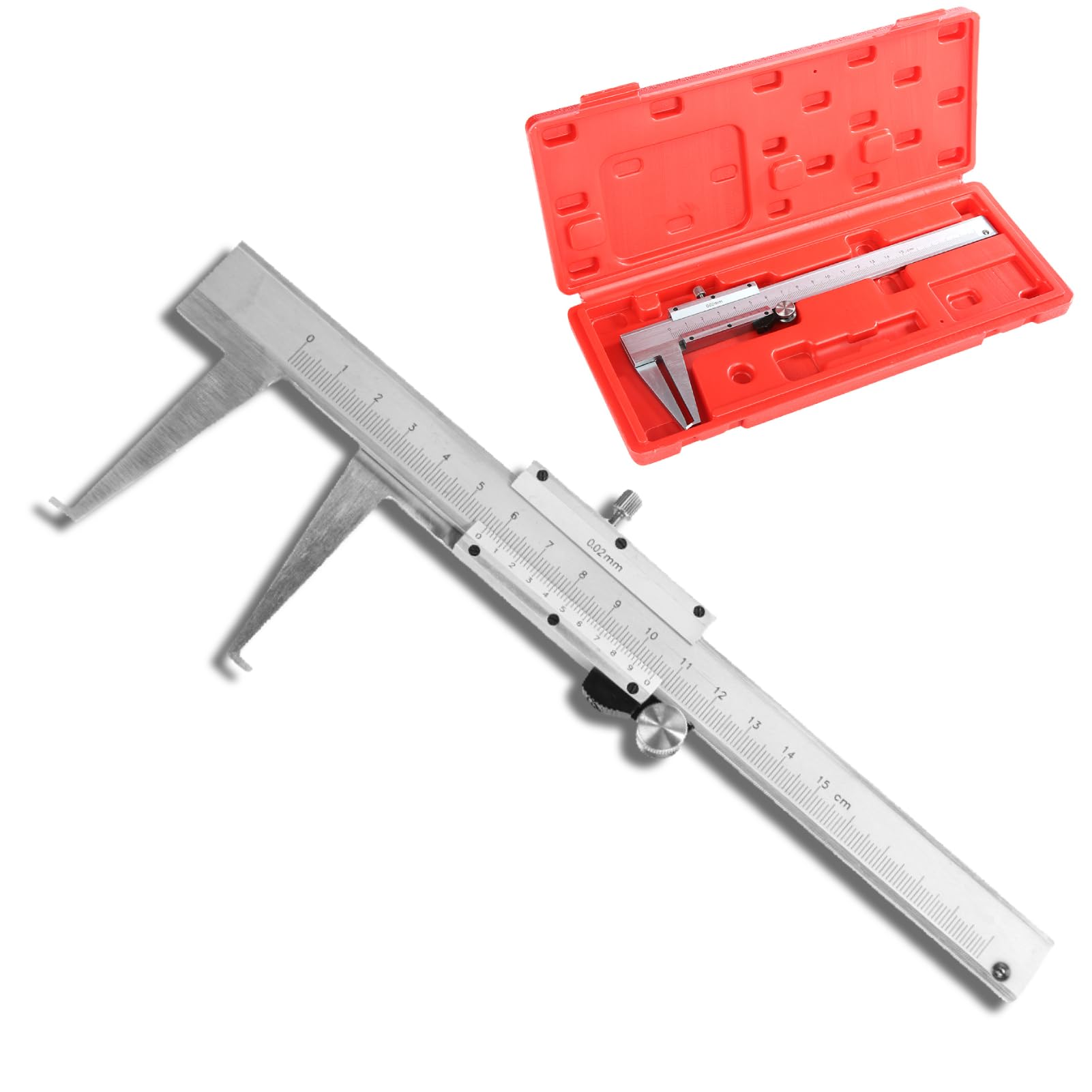 Vernier Caliper, Measuring Caliper Measuring Tool Mechanical Micrometer Steel Ruler Portable Inside Groove Vernier Caliper 0-150mm Caliper Ruler for Measurements