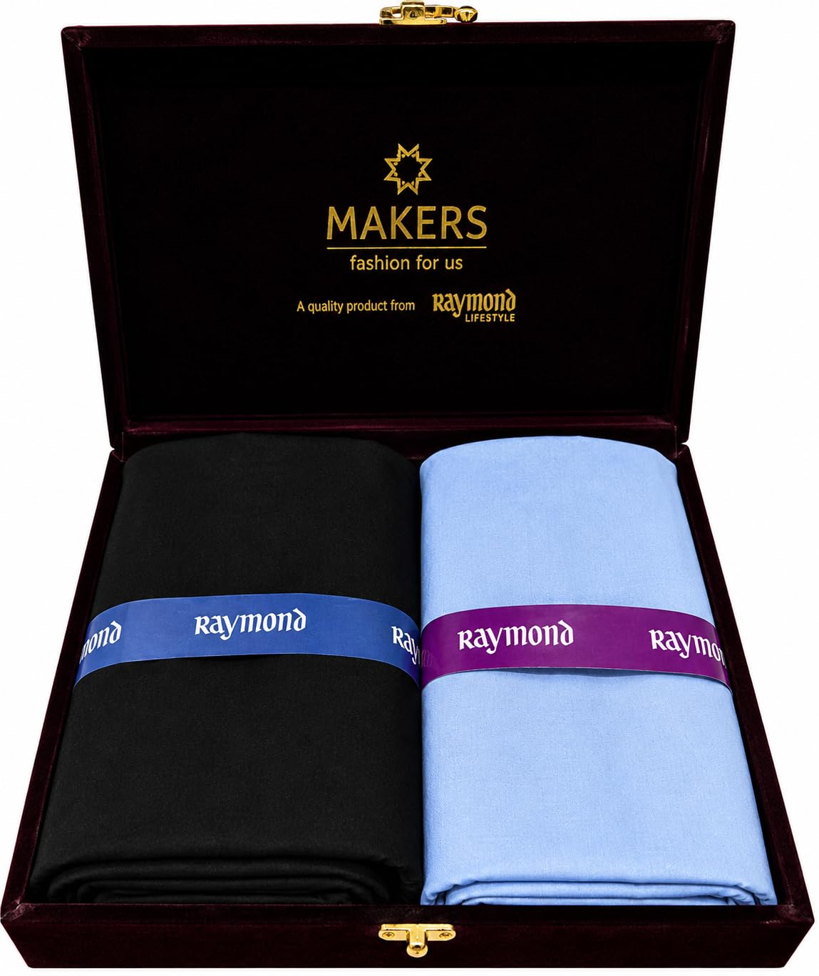 Raymond Unstitched Shirt and Trouser Fabric Combo for Men | Premium Formal Shirt Pant Fabric Set | Tailoring Material with Luxury Velvet Gift Box | Custom Fit Office & Occasion Wear