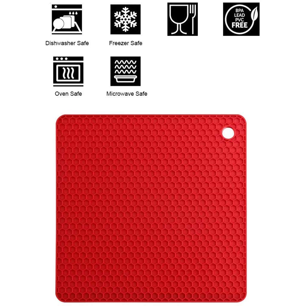 Lot de 4 Sets de Table, Anti-dérapant Anti-brûlure épaissir en Silicone Honeycomb Western Dining Pad pour la décoration de Mariage et Les Tapis de Table de fête de Noël