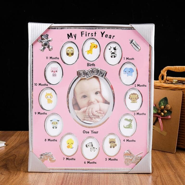 Miniatura 2 de Marco de collage de mesa para el primer año del bebé (rosa)