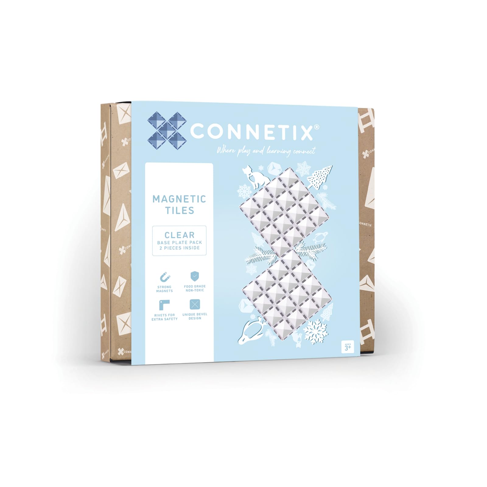 Connetix Clear Base Plate Pack, 2 Pieces