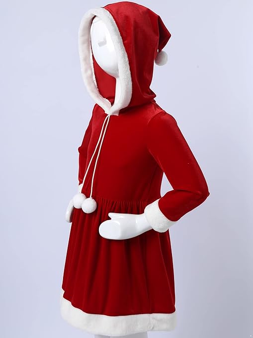 Déguisement Mère Noël Fille 7/9 Ans - Deguisement Enfant Pas Cher