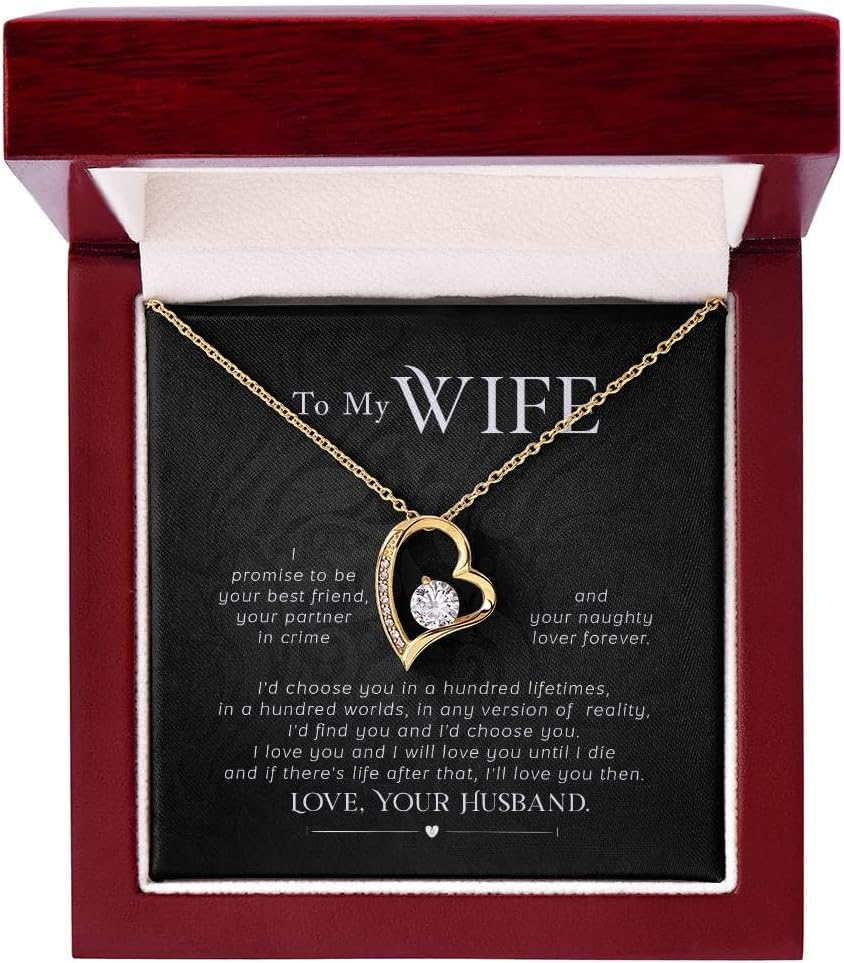 Jewelry Gift For Wife, Wife Birthday Gift, Wife Necklace , Love Card, Gifts For Wife Romantic, Wife Birthday Gift Ideas, To My Smoking Hot Wife Necklace, Necklace For Wife From Husband, Message Card and Gift Box