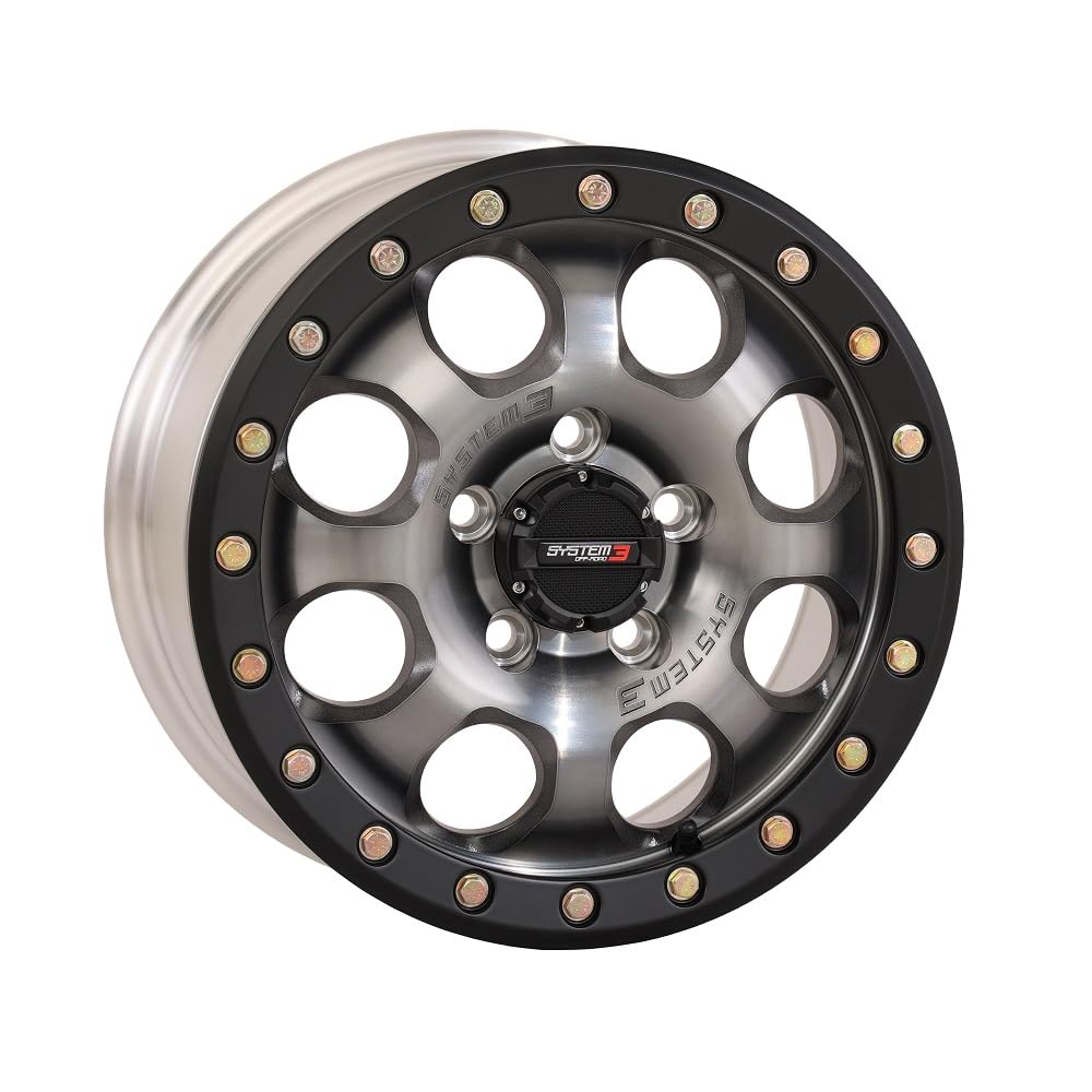 SYSTEM 3 SB-7 BEADLOCK 18X7 ATV UTV WHEEL - TITANIUM (5X4.5) 4+3 (18S3-7645)