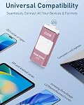 No App Needed 512GB Phone Photo Stick, 4in1 USB Flash Drive,USB 3.0 External Storage Stick with USB-C Cable,Lanyard & USB-C Adapter, Compatible with iOS Android PC (Pink)
