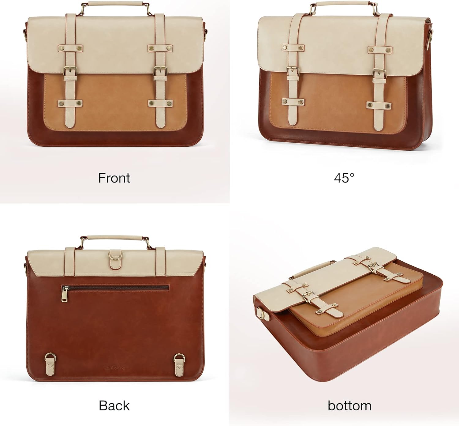 ECOSUSI Laptop Bag for Women Vegan Leather Messenger Bag Fashion Briefcase Computer Satchel Bag - Image 7