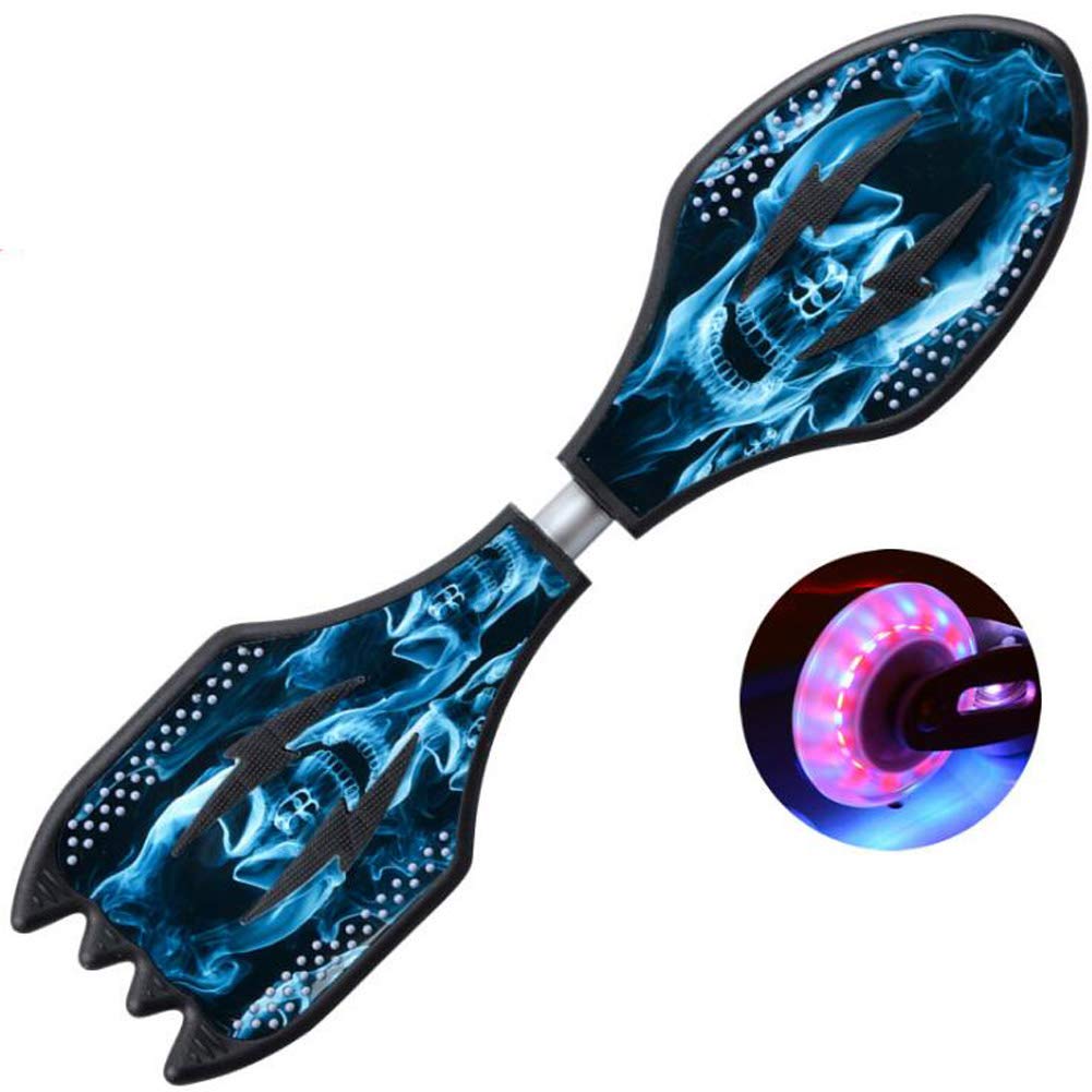 Street Surfing Waveboard | Double Wheel Scooter Caster Board Mit LED-Blitzrad | Bis 200 Kg | Anti-Rutsch-Schlangenbrett Geeignet Für Kinder Und Jugendliche Anfänger Skateboard