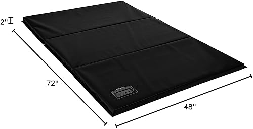 Miniatura 7 de IncStores Tapete de 2 pulgadas de grosor para gimnasia, tapete plegable de espuma cubierto de vinilo hecho para ayudarte a tumbar, animar, bailar,