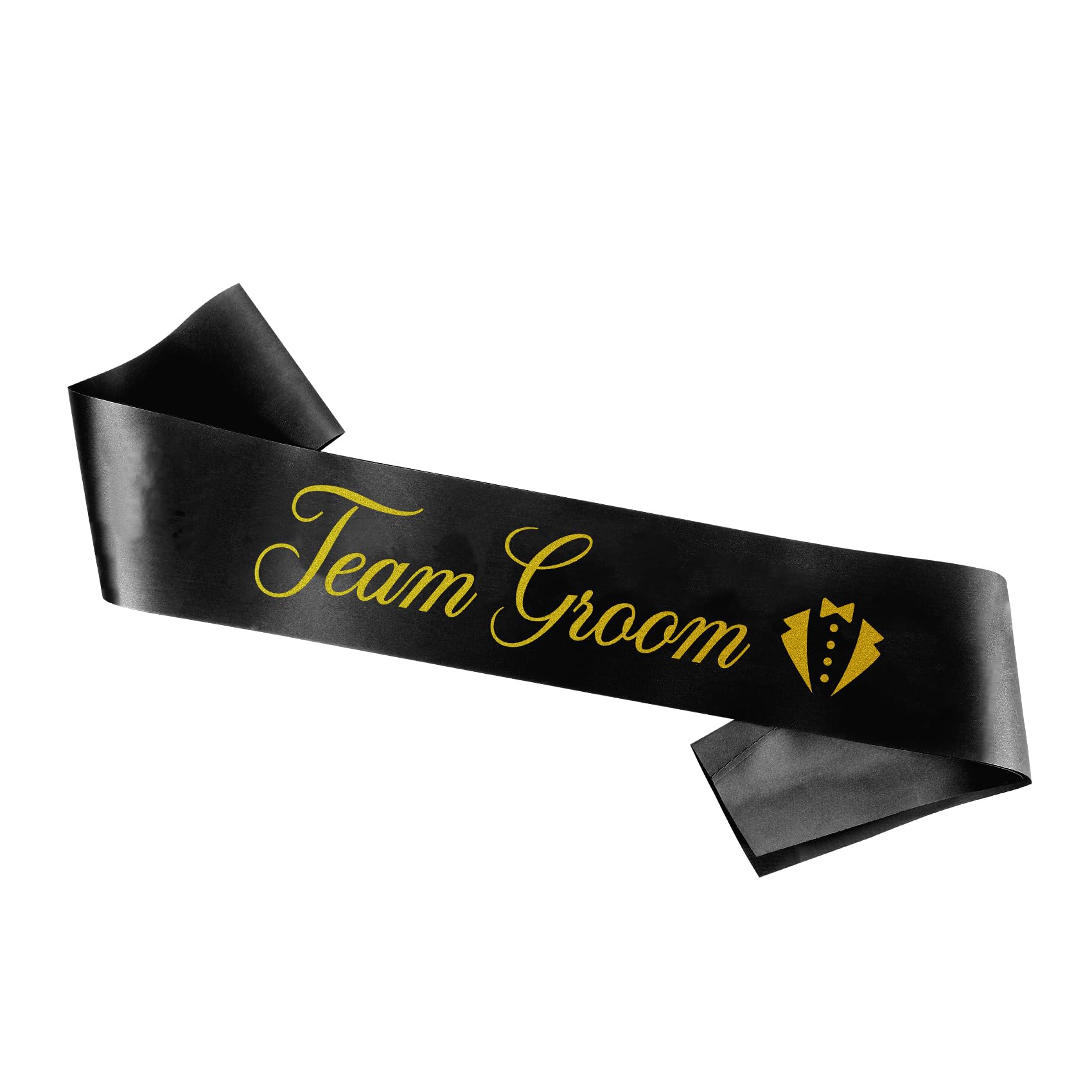 Team Groom Sash - Bachelor Party Decorations & Accessories - White & Gold, Black & Gold Glitter