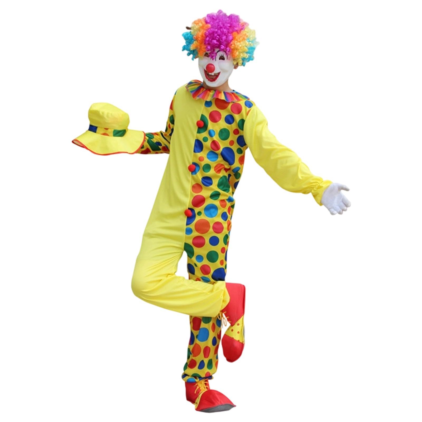 Adult Clown Circus Costume Party Fancy Dress Outfit Party Fashion - Clown Costume Unisex Adult Circus Children's Parties 2026 Carnival Theme Parties Adult Costume for Stage Performance Unisex