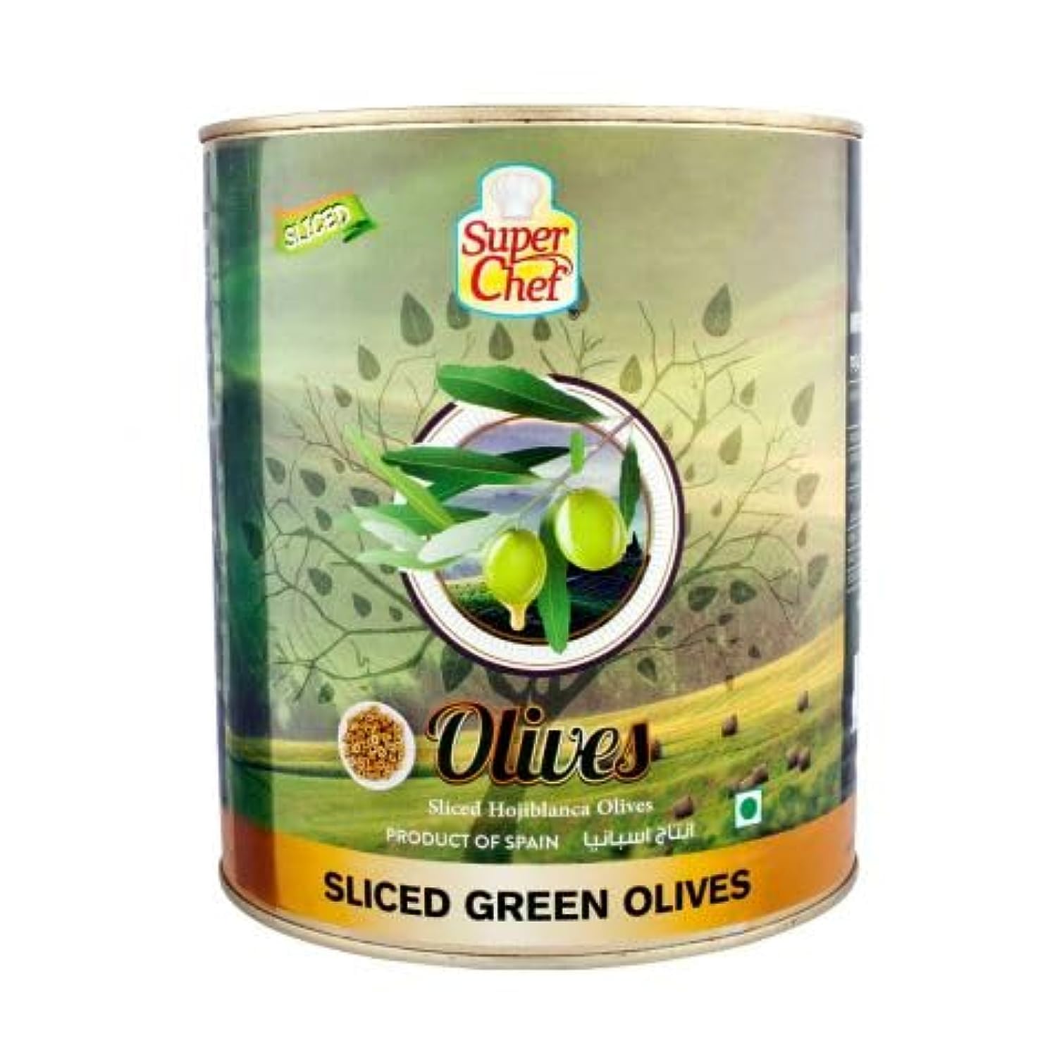 SUPERCHEF GREEN SLICE OLIVES 3 KG