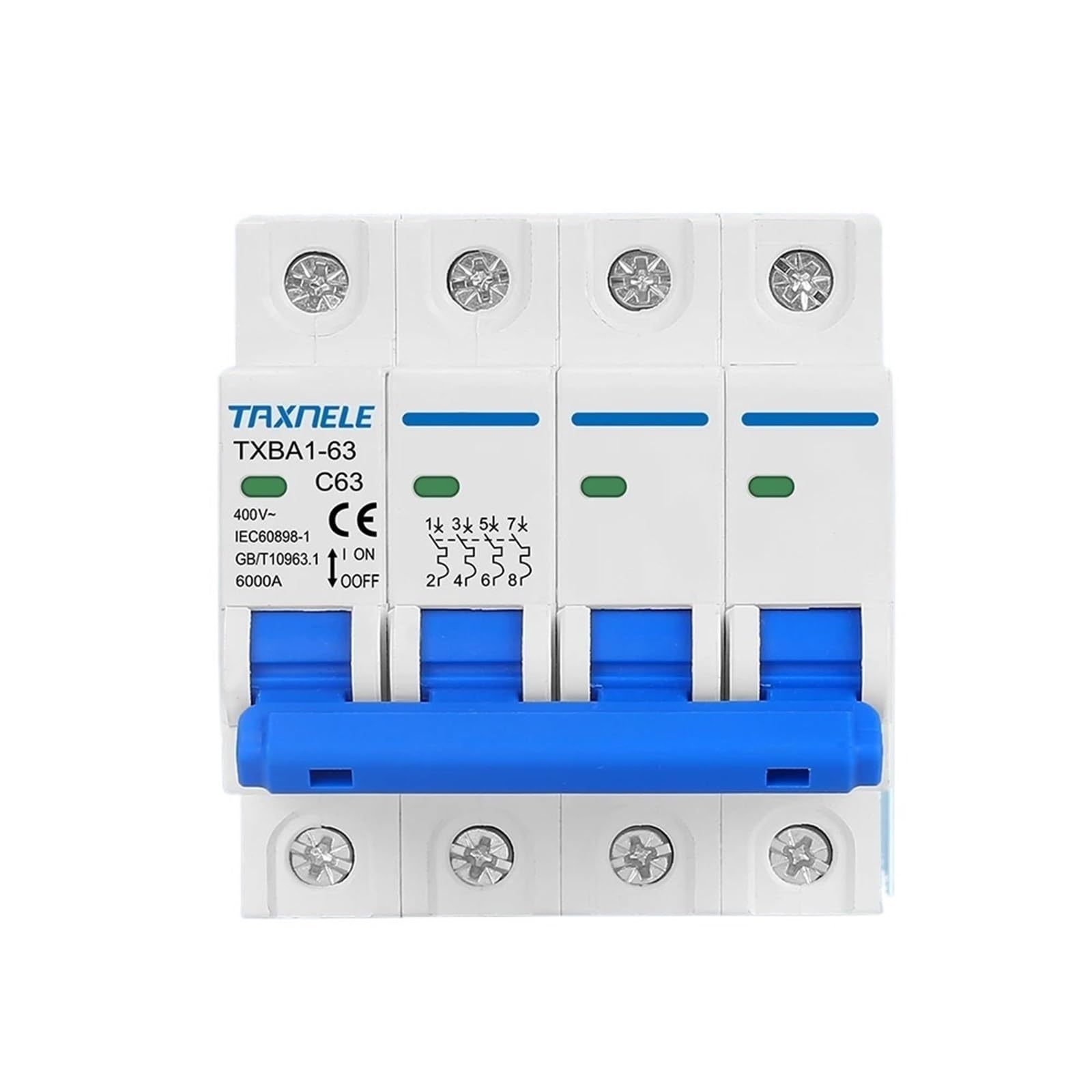 Disjoncteur AC MCB 4P 6 KA protégeant efficacement vos circuits 400V