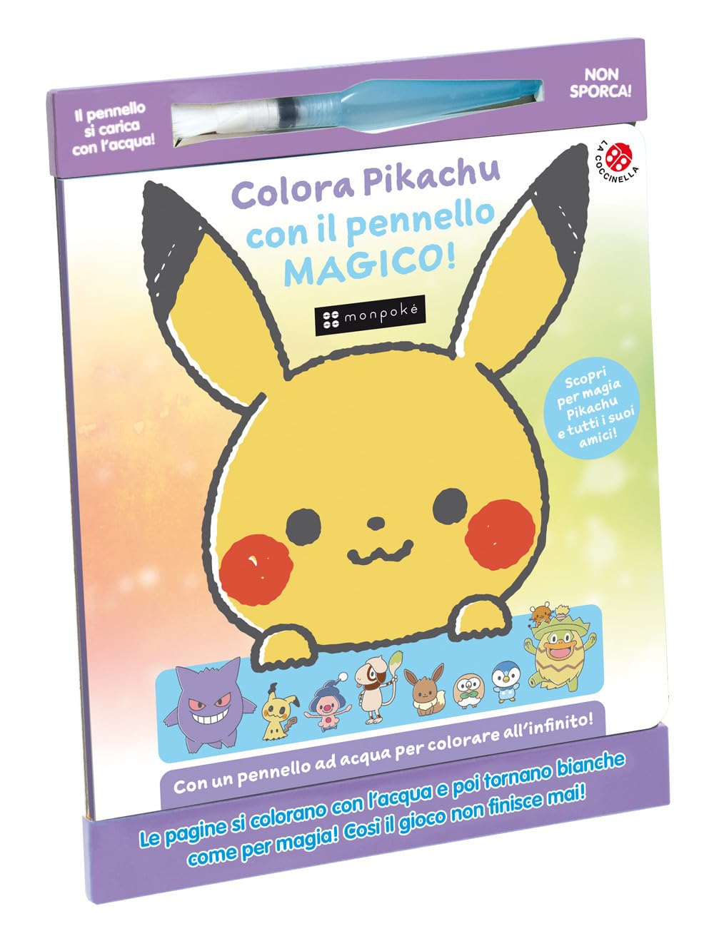 Colora Pikachu Con Il Pennello Magico. Monpokè. Ediz. Illustrata. Con Pennarello Ad Acqua - 4