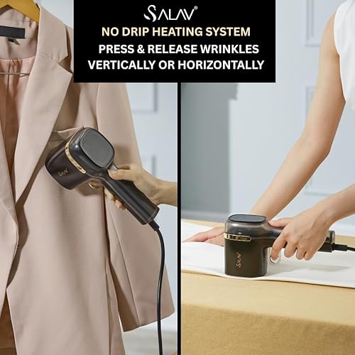 Miniatura 3 de SALAV Quicksteam - Vaporizador portátil de mano para ropa, 10 segundos de tiempo de calentamiento rápido, elimina arrugas en ropa y telas, sin goteo