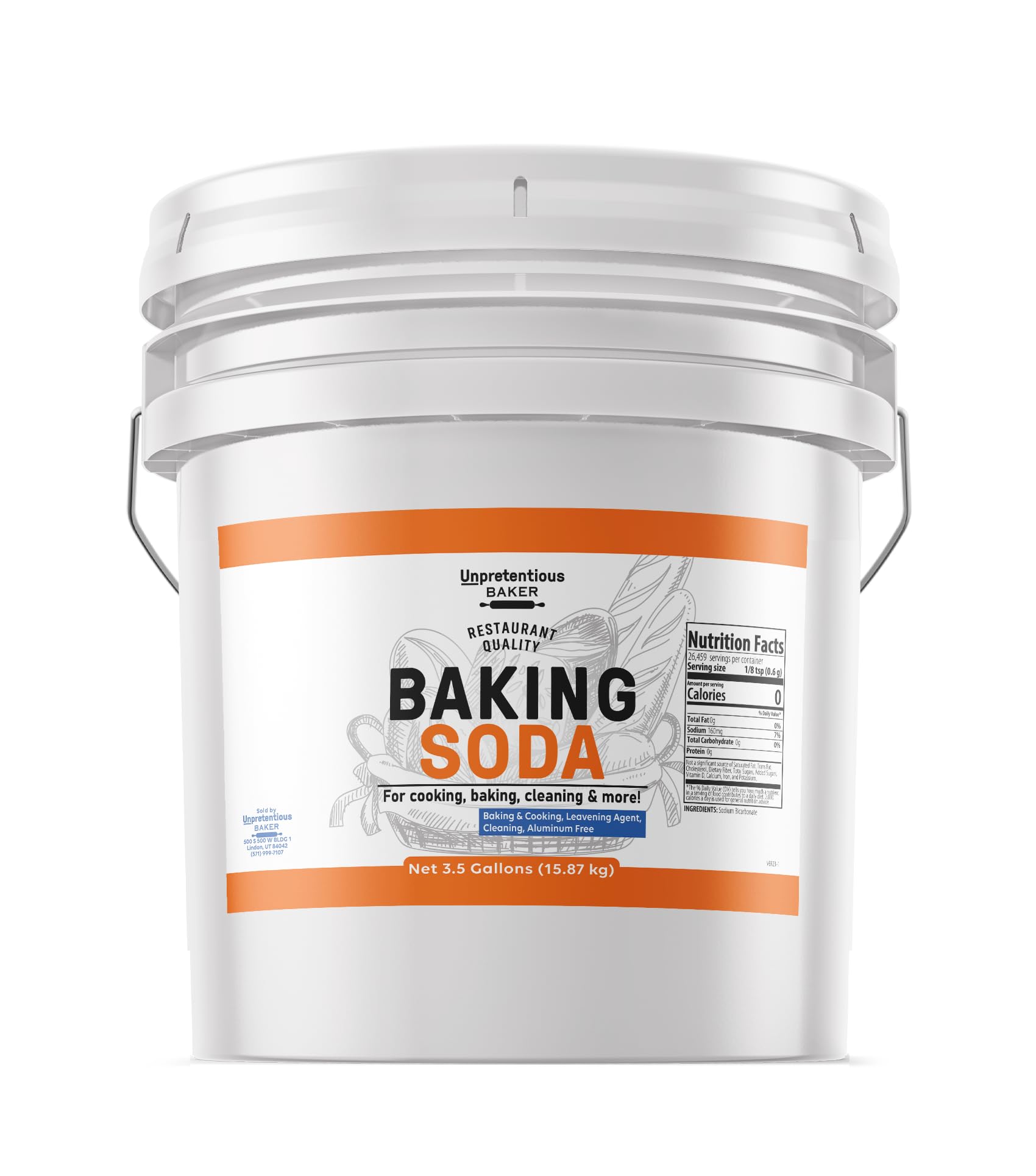 Unpretentious Baker, Baking Soda, Aluminum Free, Cooking, Baking, Cleaning & More… (3.5 Gallon)