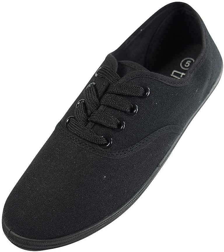 Womens Canvas Lace Up Shoe with Padded Insole