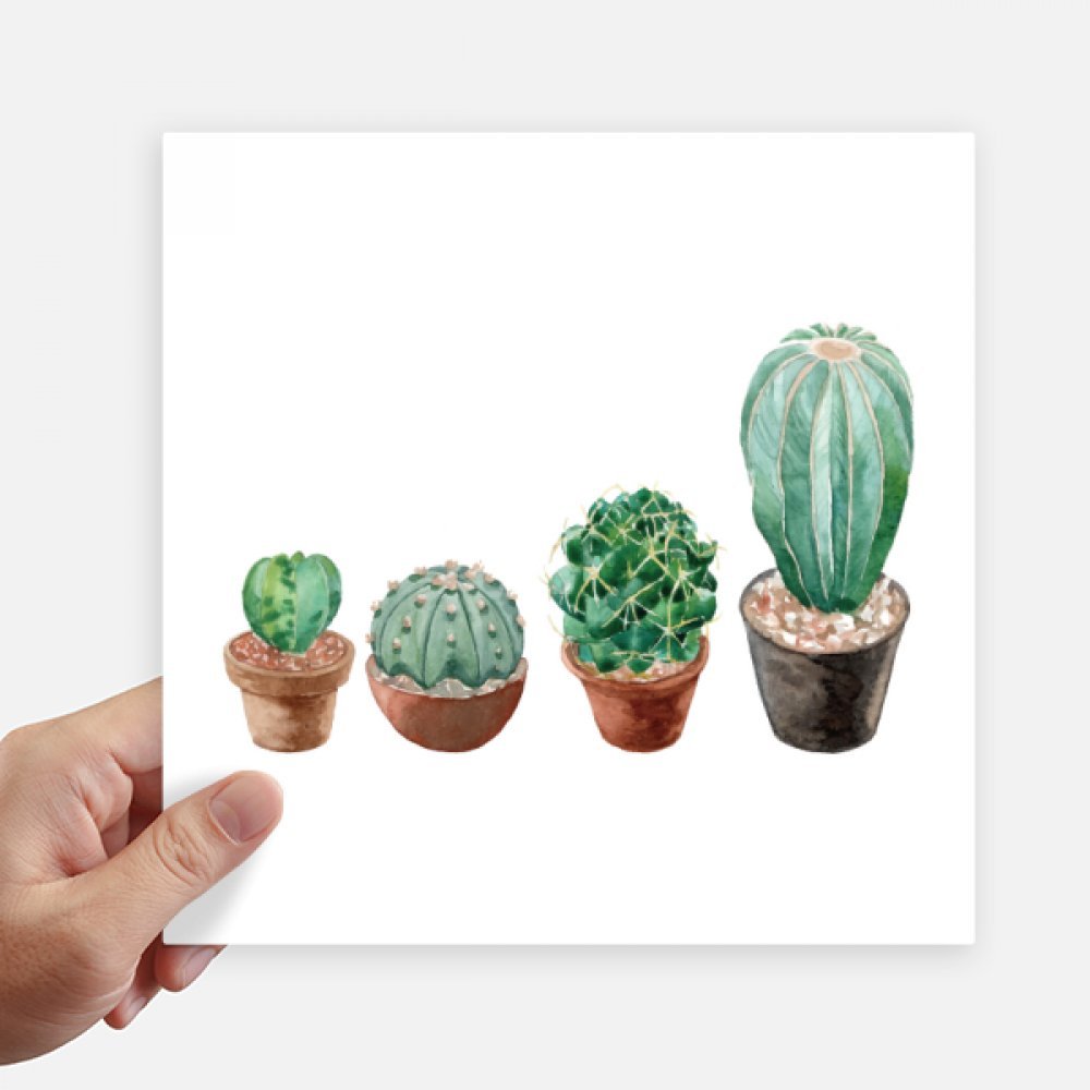 Autocollant carré cactus 20 cm pour masquer les rayures de valise et pc portable