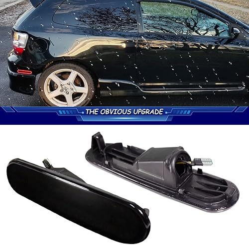 Miniatura 7 de TurningMax Para Honda Civic Si EP3 3DR parachoques lateral delantero ámbar trasero rojo lámparas ahumadas 33801S5TA01 4PS 2003 2004 2005