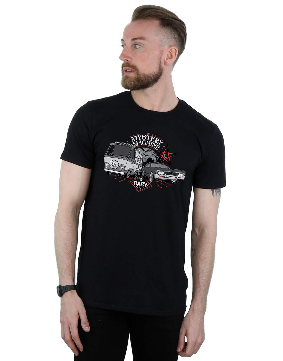 Scoobynatural Mystery Machine T-Shirt Black M 100% Cotton