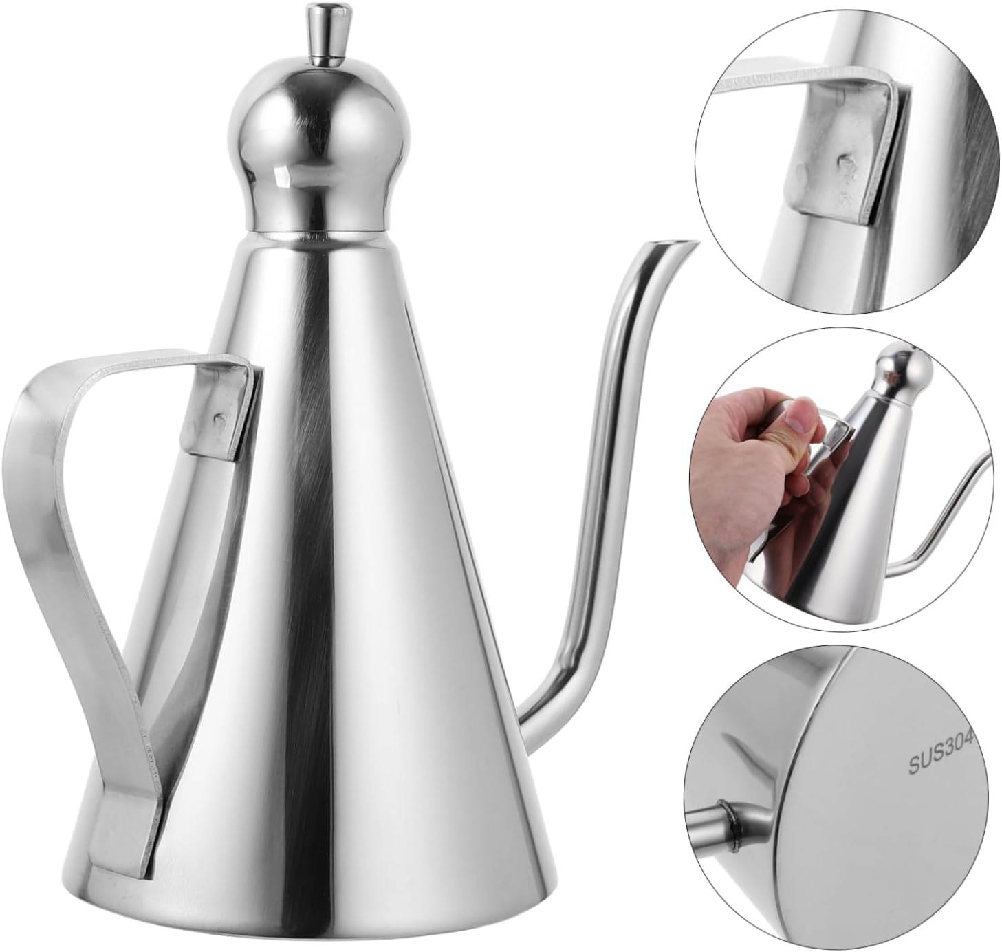 Garneck Oil Dispenser Spray and Pour Stainless Steel Sauce Bottle Kitchen Gadget Vinegar Bottle