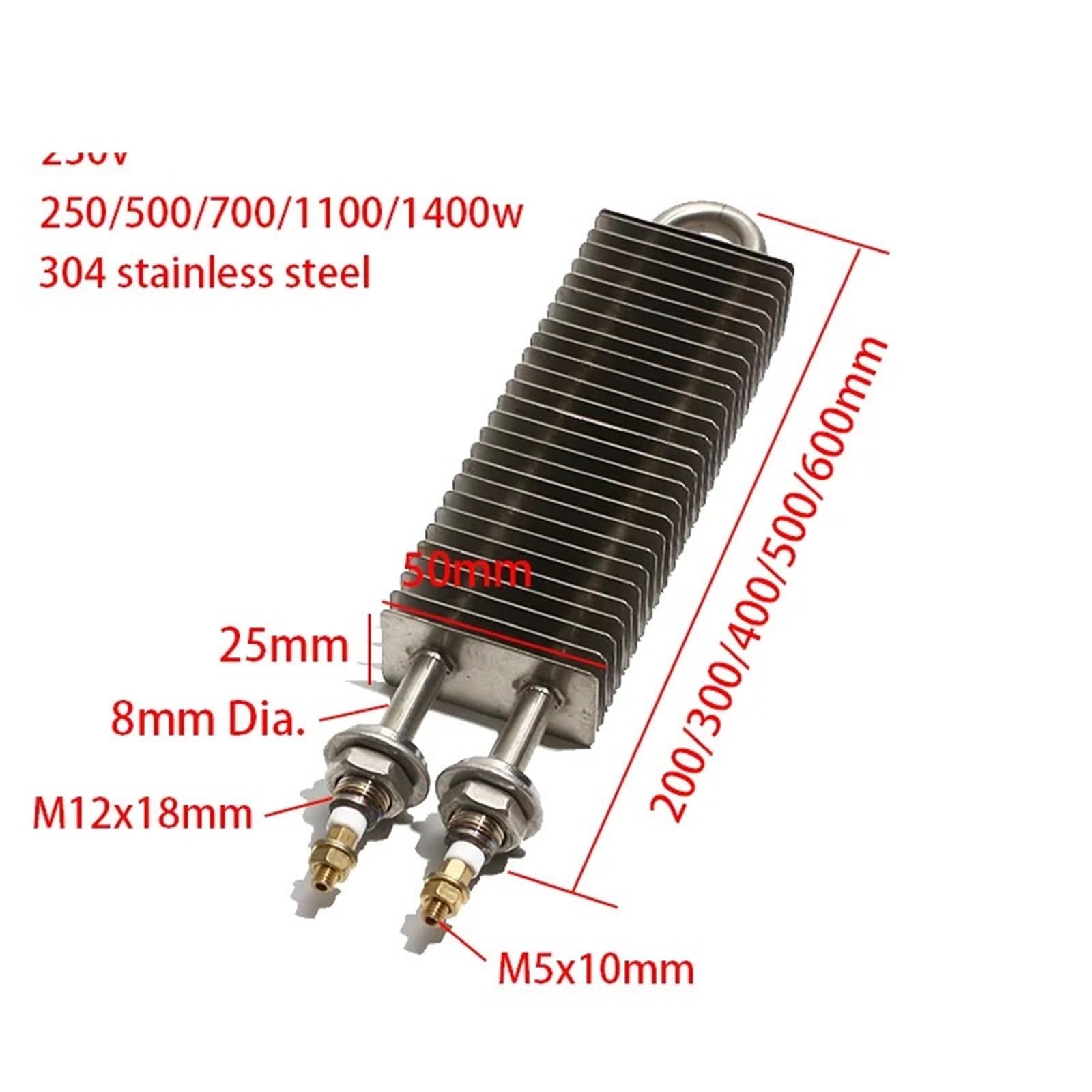 M12 M16 Kupfer-Gewindeheizung 230 V 50 x 25 mm Heizelement 200/300/400/500 1 Stück(M12x18mm 8mm Dia.,230V_600MM 1400W)