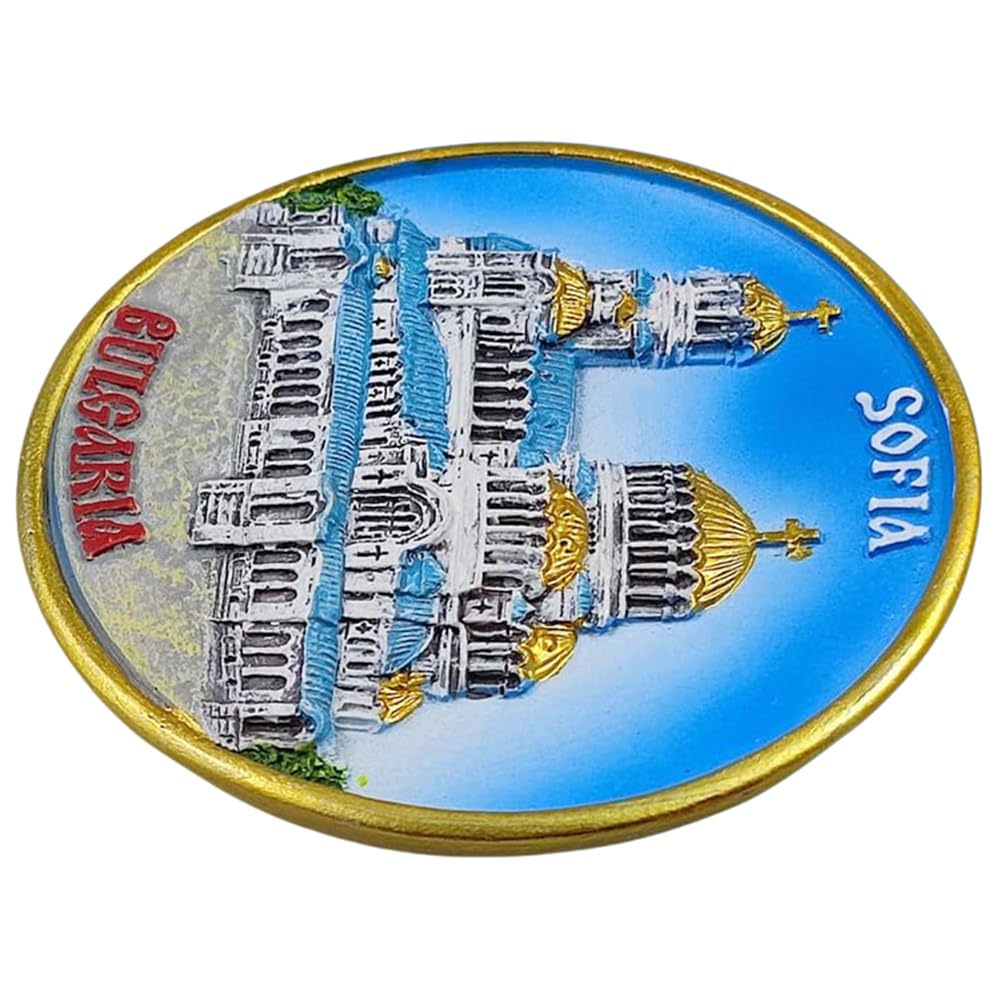 Calamita Da Frigorifero 3D Sofia Bulgaria – Souvenir Artigianale In Poliresina, Regalo Da Viaggio, Diametro 7,5 Cm