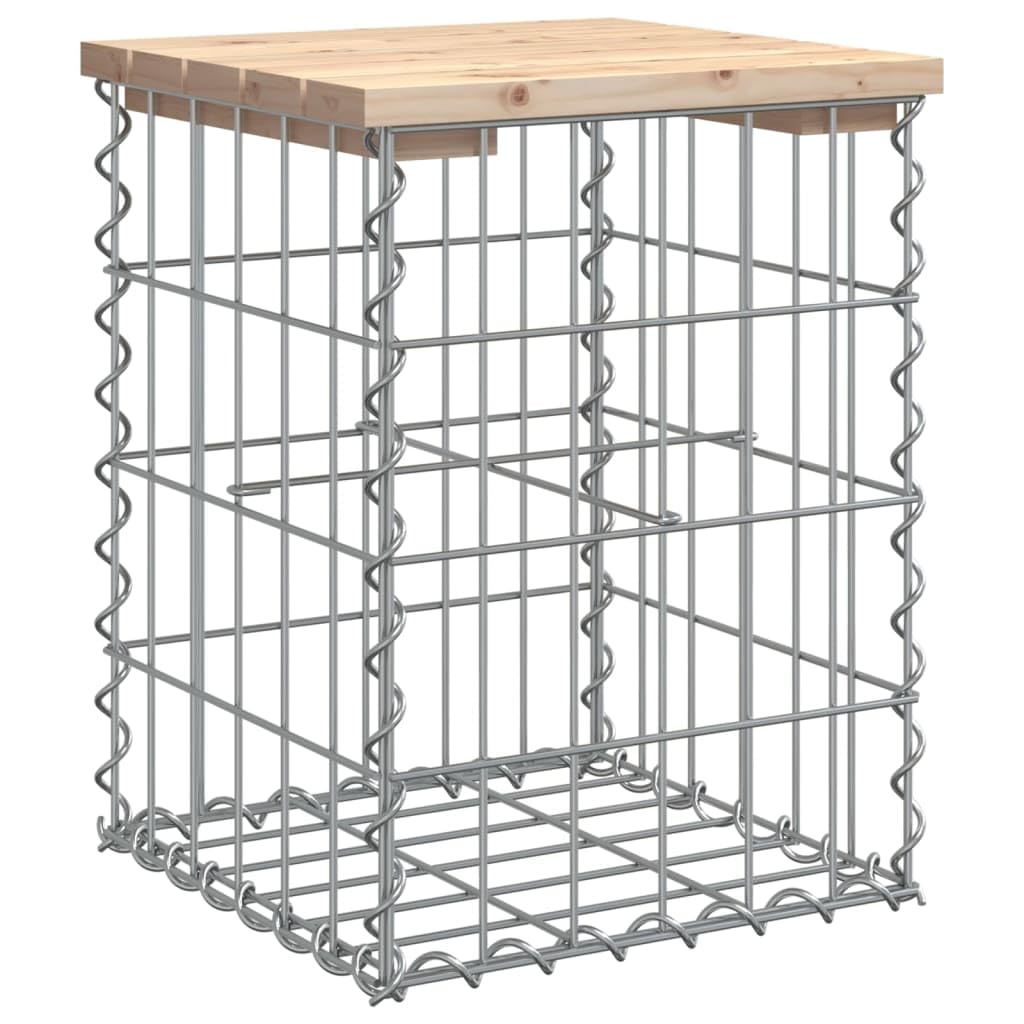 vidaXL Garden Bench, Outdoor Bench with Gabion Basket Base, Park Bench for Patio, Bench Chair, Farmhouse Style, Gabion Design Solid Wood Pine