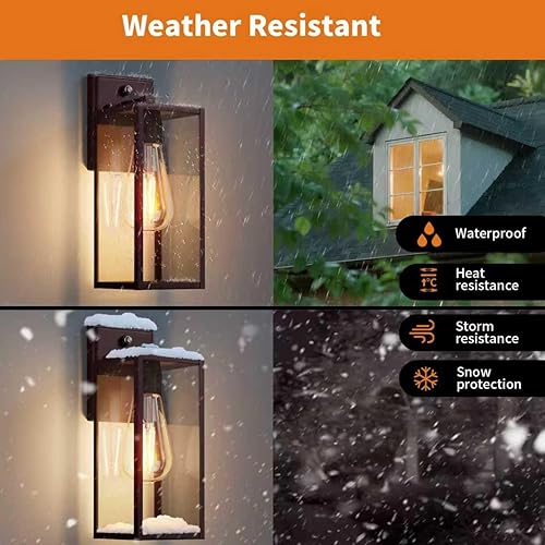 Miniatura 19 de Paquete de 2 accesorios de iluminación exterior del atardecer al amanecer, luces de porche delantero exterior con sensor para casa, lámpara