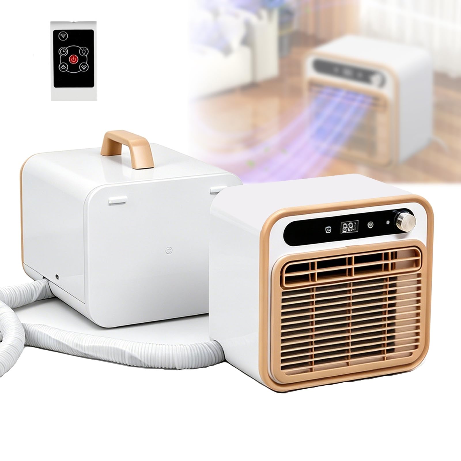 MESOVFCA Portable Air Conditioner, 1500W Quiet Cooling Unit with 130m3/h Airflow, 12H Timer, Touch/Remote/WiFi Control, Lightweight 13kg, Ideal for Camping/RV/Bedroom