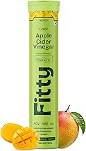 Fitty Apple Cider Vinegar Fizz 600mg | Mango Flavour | With Vitamin B6 & Stevia | Zero Sugar | Pack of 1