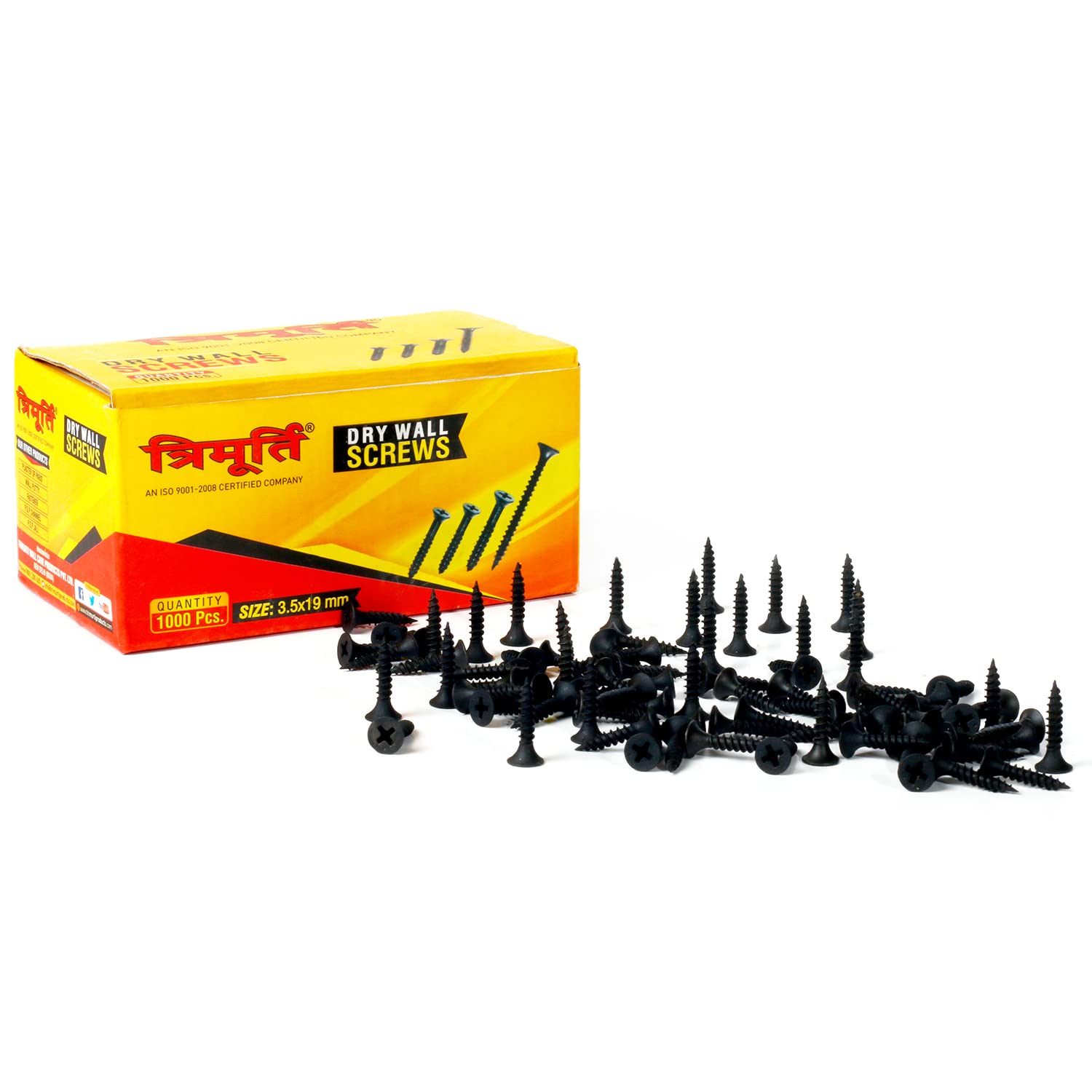 Trimurti DryWall Gypsum Screws, Phillips Head Rust-Resistant Sharp Point Self Tapping Mild Steel Assortment Set, Dimensionally Accurate - (25 MM) Pack of 1000, Black (B0BFDSYTTP) Amazon Price History, Amazon Price Tracker
