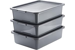 Small Plastic Totes with Lids - 13L Capacity Set of 3