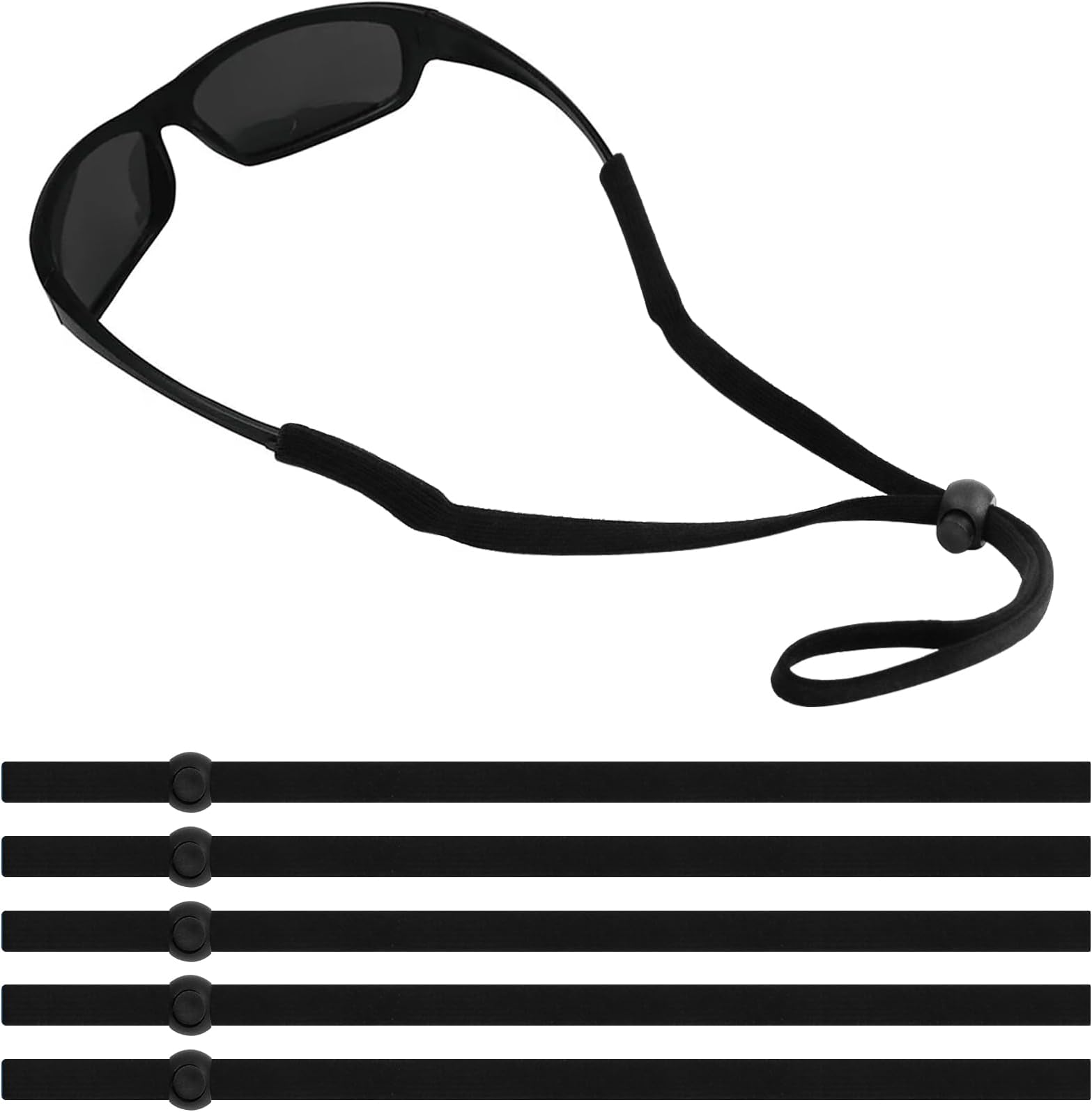 5 Stück Brillenband Sport - Verstellbare Sportbrillenbänder Für Männer, Frauen & Kinder